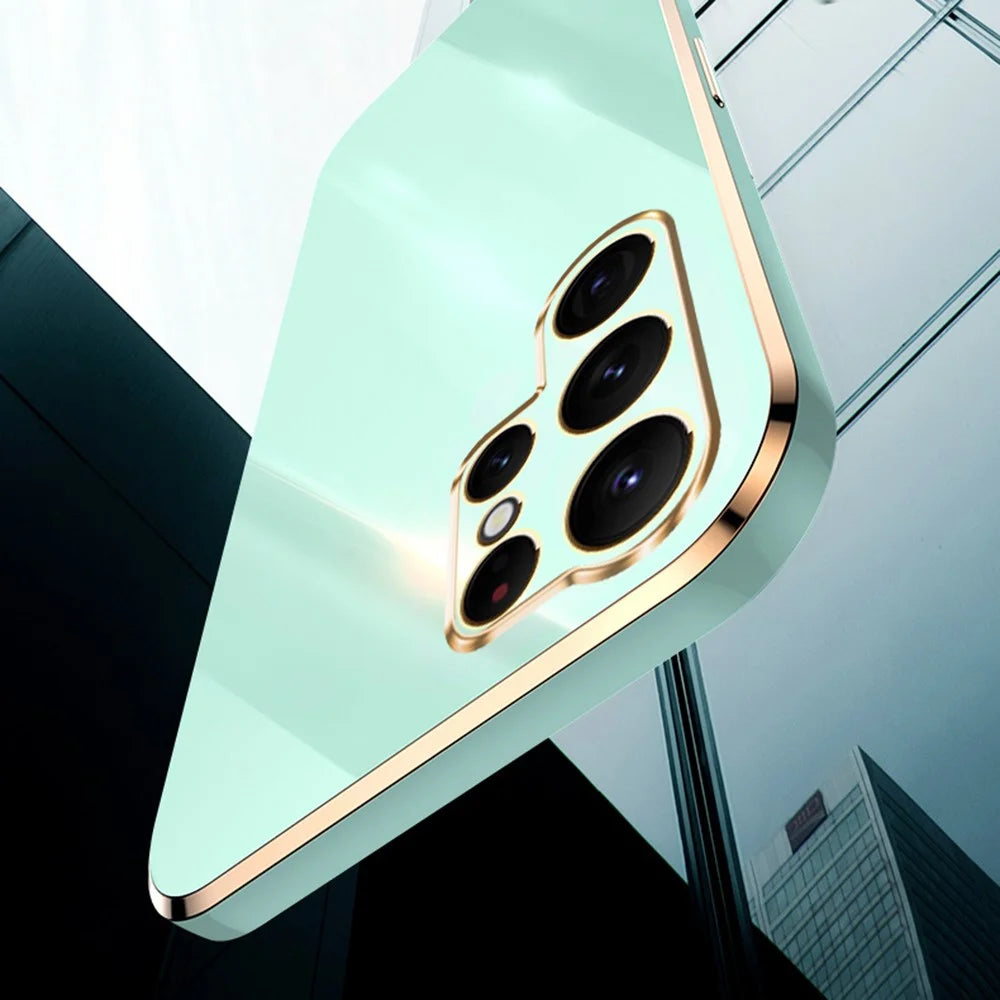 XINLI For Samsung Galaxy S25 Ultra Case TPU Phone Cover with Electroplating Frame - Cyan - 3