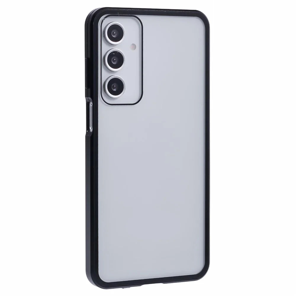 For Samsung Galaxy A16 4G / 5G Full Body Case Magnetic Tempered Glass Double-Sided Phone Case - Black - 4