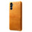 For Samsung Galaxy A16 4G / 5G Case Calf Texture PU Leather Hard PC Protective Phone Cover - Orange - 1