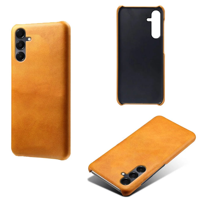 For Samsung Galaxy A16 4G / 5G Case Calf Texture PU Leather Hard PC Protective Phone Cover - Orange - 2