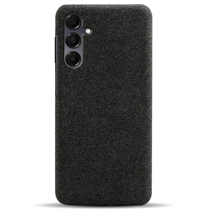 For Samsung Galaxy A16 4G / 5G Phone Case Cloth Texture Anti-Scratch Protective PC Back Cover - Black - 5