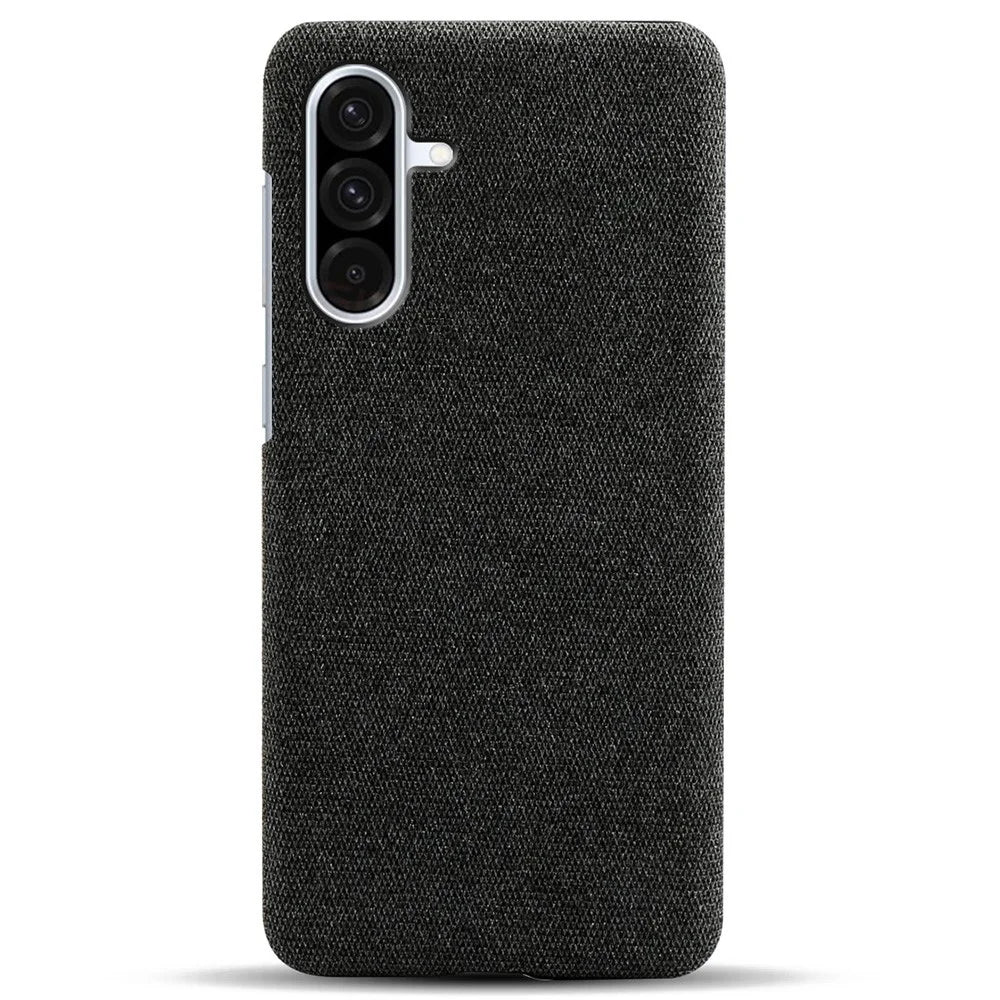 For Samsung Galaxy A36 5G Phone Case Cloth Texture Anti-Scratch Protective PC Back Cover - Black - 5