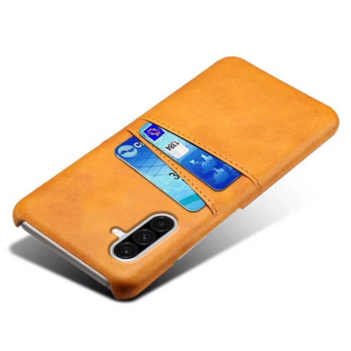 For Samsung Galaxy A36 5G Case Dual Card Slots PU Leather + Hard PC Phone Cover - Orange - 3