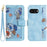For Google Pixel 9a Case PU Leather Floral Phone Cover with Card Slots - Baby Blue - 1