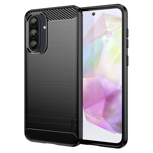 MOFI JK TPU Series-1 For Samsung Galaxy A36 5G Case Carbon Fiber Texture TPU Soft Phone Cover - Black - 1