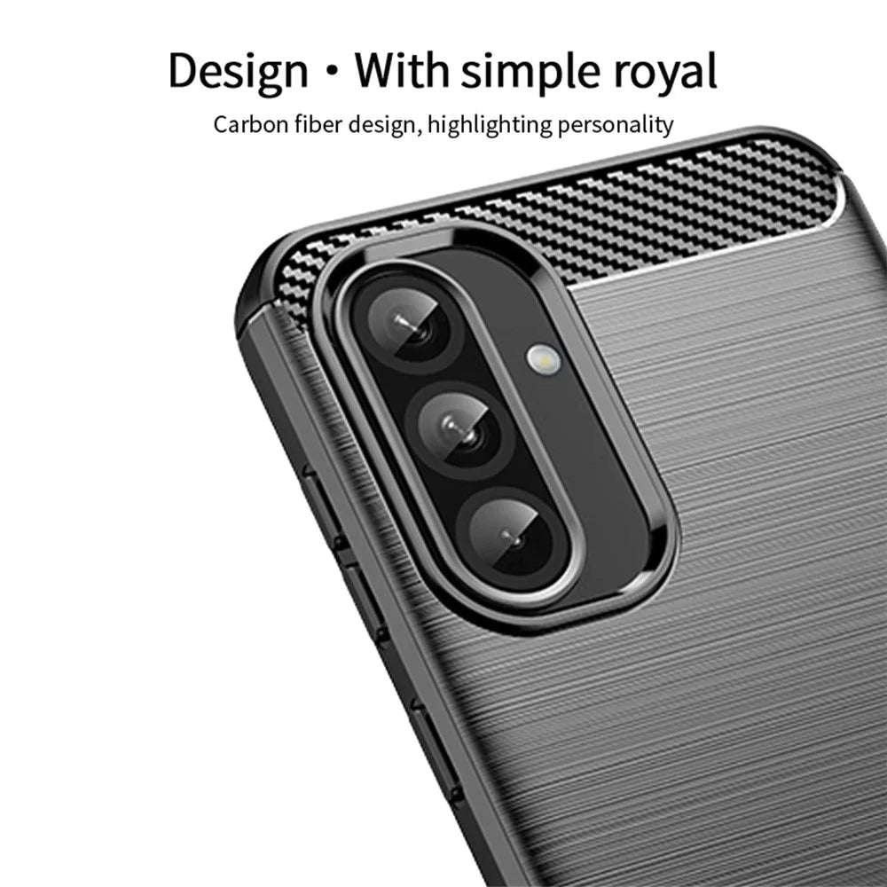 MOFI JK TPU Series-1 For Samsung Galaxy A36 5G Case Carbon Fiber Texture TPU Soft Phone Cover - Black - 5