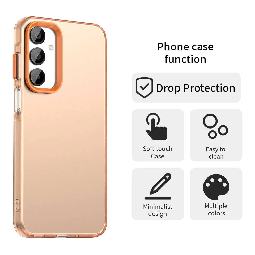 For Samsung Galaxy A25 5G (Global) (161.0 x 76.5 x 8.3mm) Case Matte Anti-Drop Phone Back Cover - Orange - 4