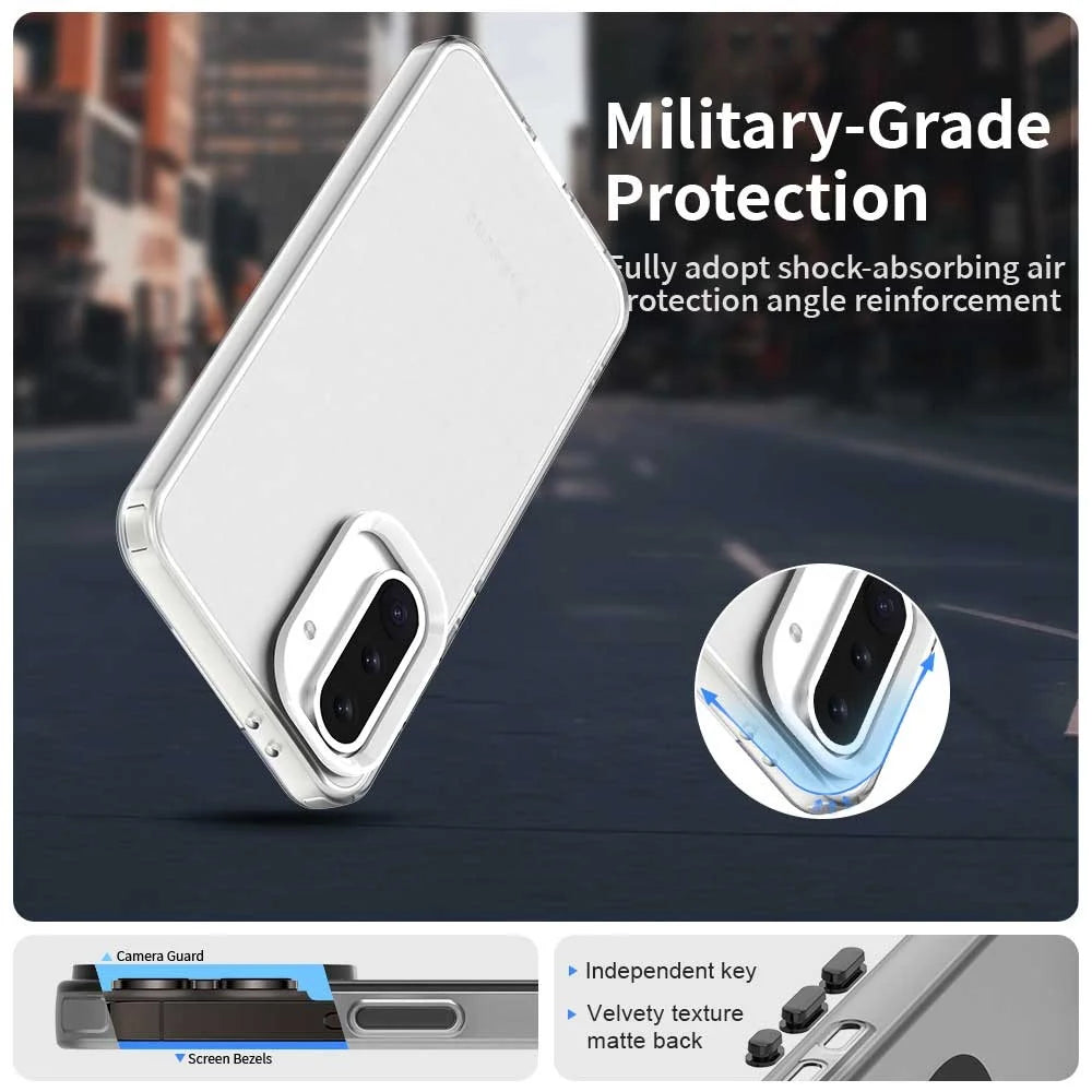 For Samsung Galaxy A36 5G / A56 5G Case PC+TPU+PET Matte Anti-Drop Phone Back Cover - White - 2