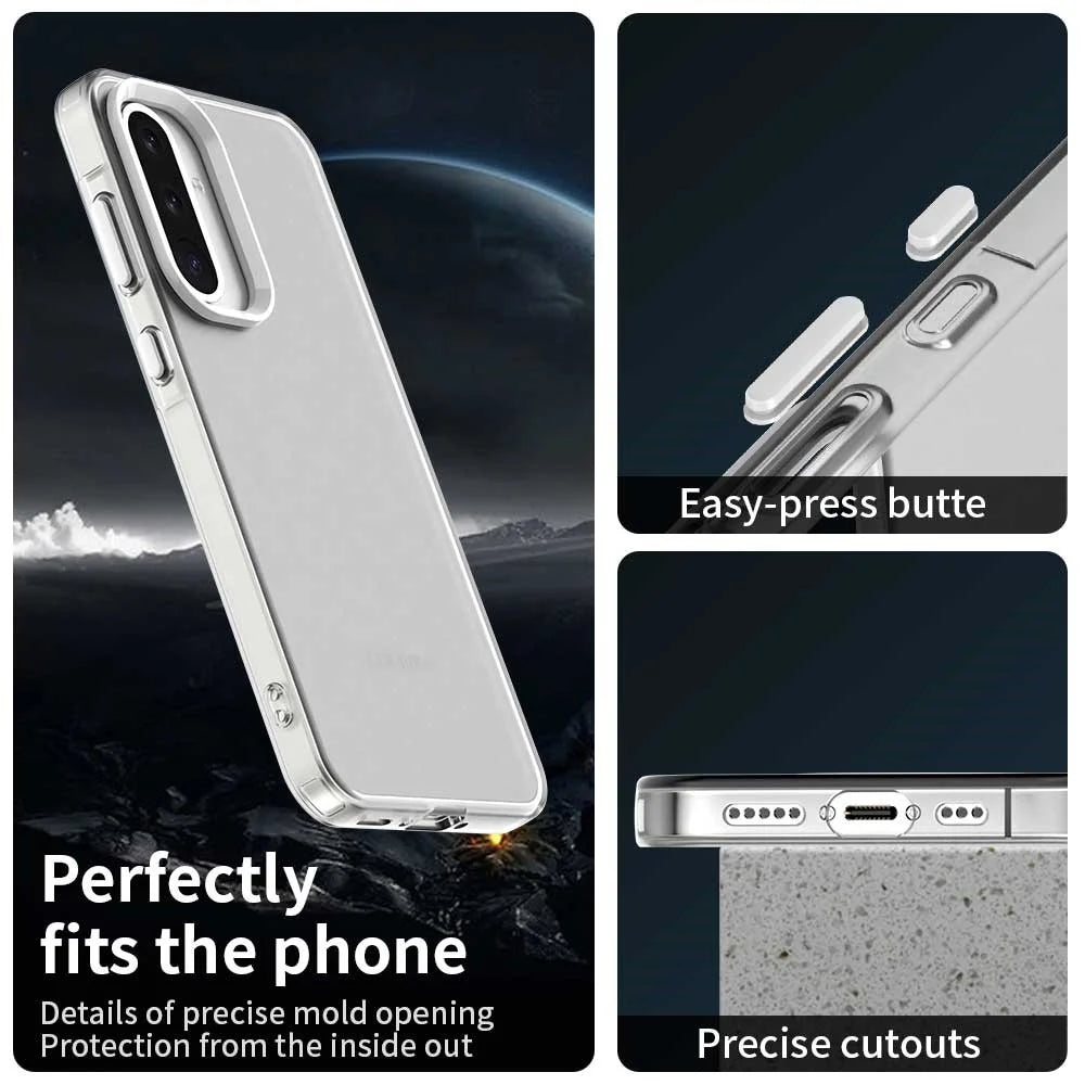 For Samsung Galaxy A36 5G / A56 5G Case PC+TPU+PET Matte Anti-Drop Phone Back Cover - White - 3