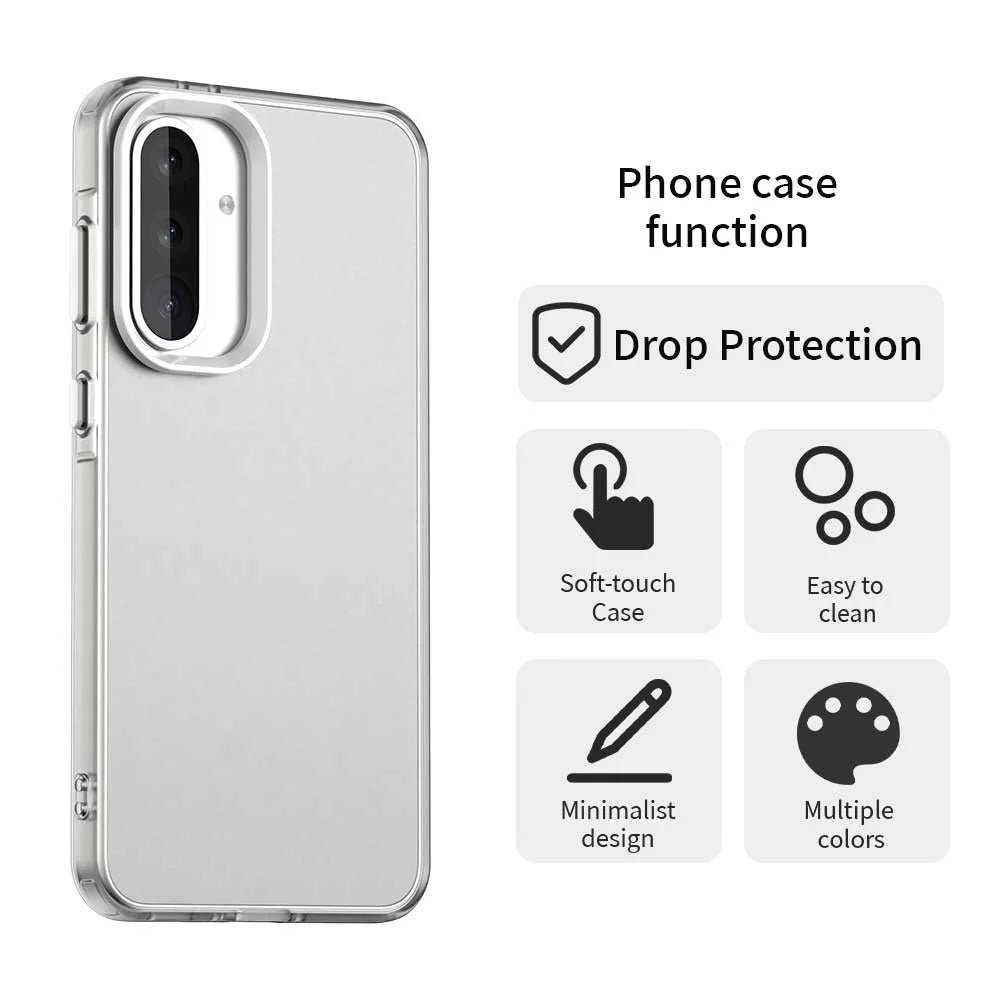 For Samsung Galaxy A36 5G / A56 5G Case PC+TPU+PET Matte Anti-Drop Phone Back Cover - White - 4