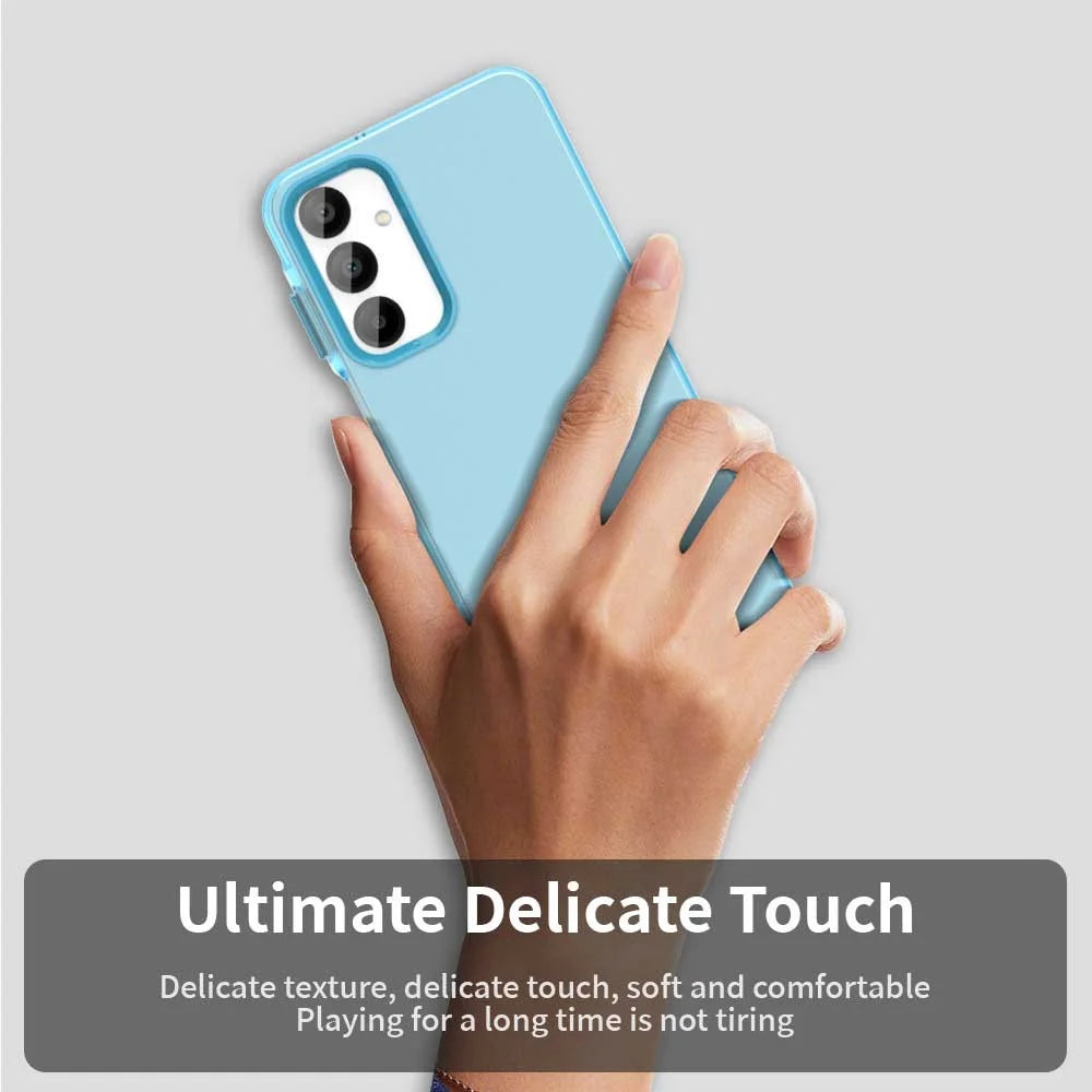 For Samsung Galaxy A55 5G Case PC+TPU+PET Matte Anti-Drop Phone Back Cover - Blue - 5