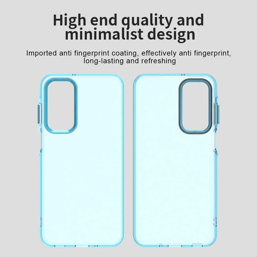 For Samsung Galaxy A55 5G Case PC+TPU+PET Matte Anti-Drop Phone Back Cover - Blue - 6