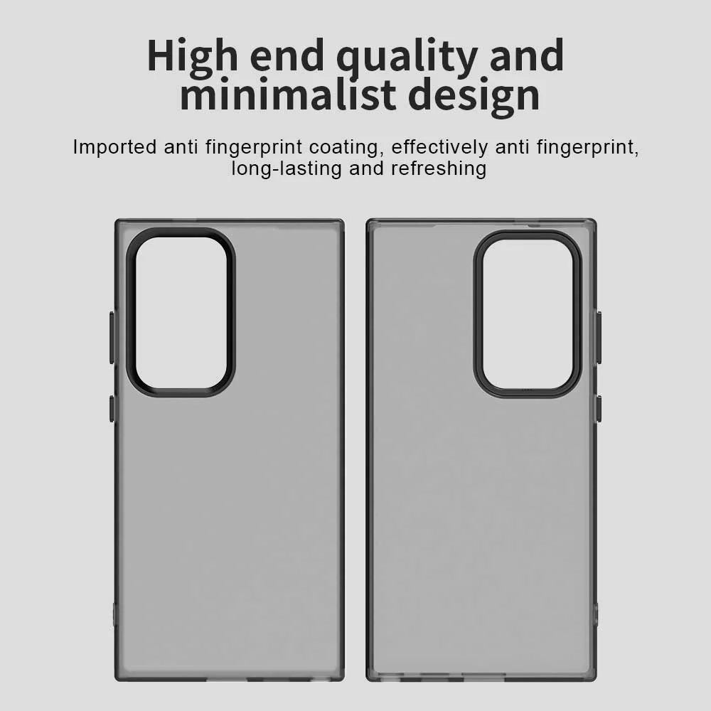 For Samsung Galaxy S23 Ultra Case PC+TPU+PET Matte Anti-Drop Phone Back Cover - Black - 6