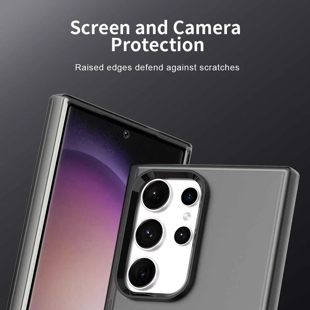 For Samsung Galaxy S23 Ultra Case PC+TPU+PET Matte Anti-Drop Phone Back Cover - Black - 7