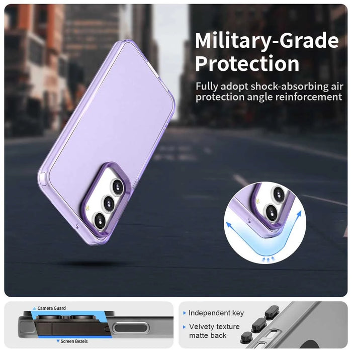 For Samsung Galaxy S23+ Case PC+TPU+PET Matte Anti-Drop Phone Back Cover - Purple - 2