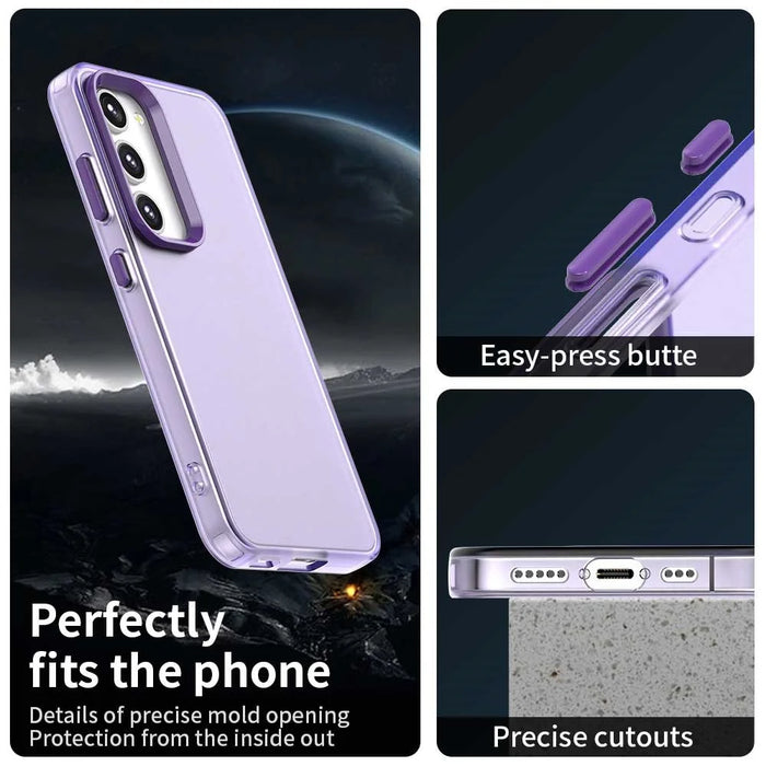 For Samsung Galaxy S23+ Case PC+TPU+PET Matte Anti-Drop Phone Back Cover - Purple - 3