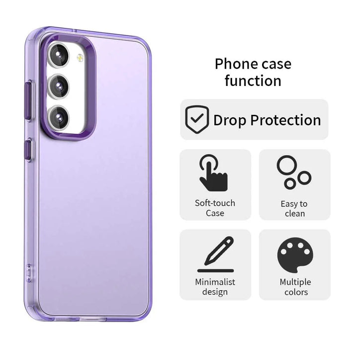 For Samsung Galaxy S23+ Case PC+TPU+PET Matte Anti-Drop Phone Back Cover - Purple - 4