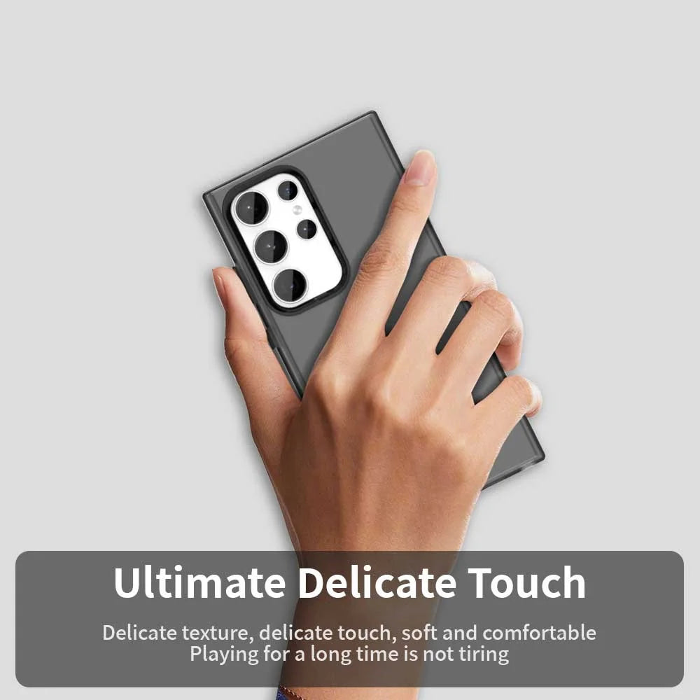 For Samsung Galaxy S24 Ultra Case PC+TPU+PET Matte Anti-Drop Phone Back Cover - Black - 5