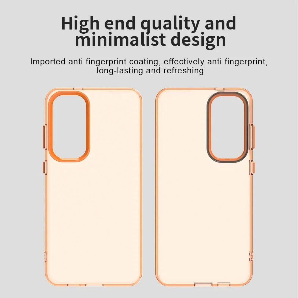 For Samsung Galaxy S25 / S24 Case PC+TPU+PET Matte Anti-Drop Phone Back Cover - Orange - 6