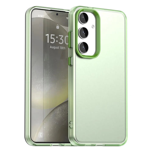 For Samsung Galaxy S25+ / S24+ Case PC+TPU+PET Matte Anti-Drop Phone Back Cover - Green - 1