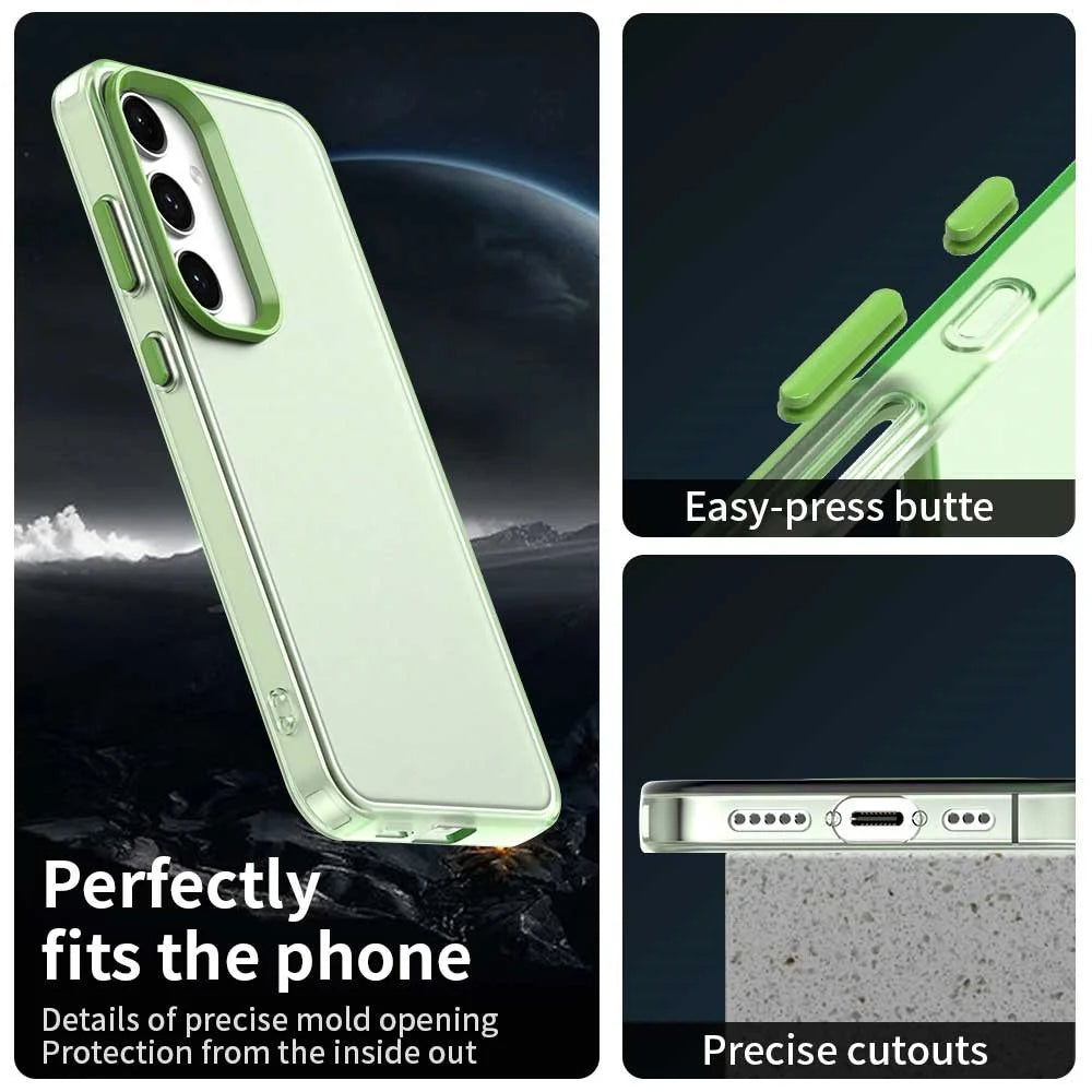 For Samsung Galaxy S25+ / S24+ Case PC+TPU+PET Matte Anti-Drop Phone Back Cover - Green - 3
