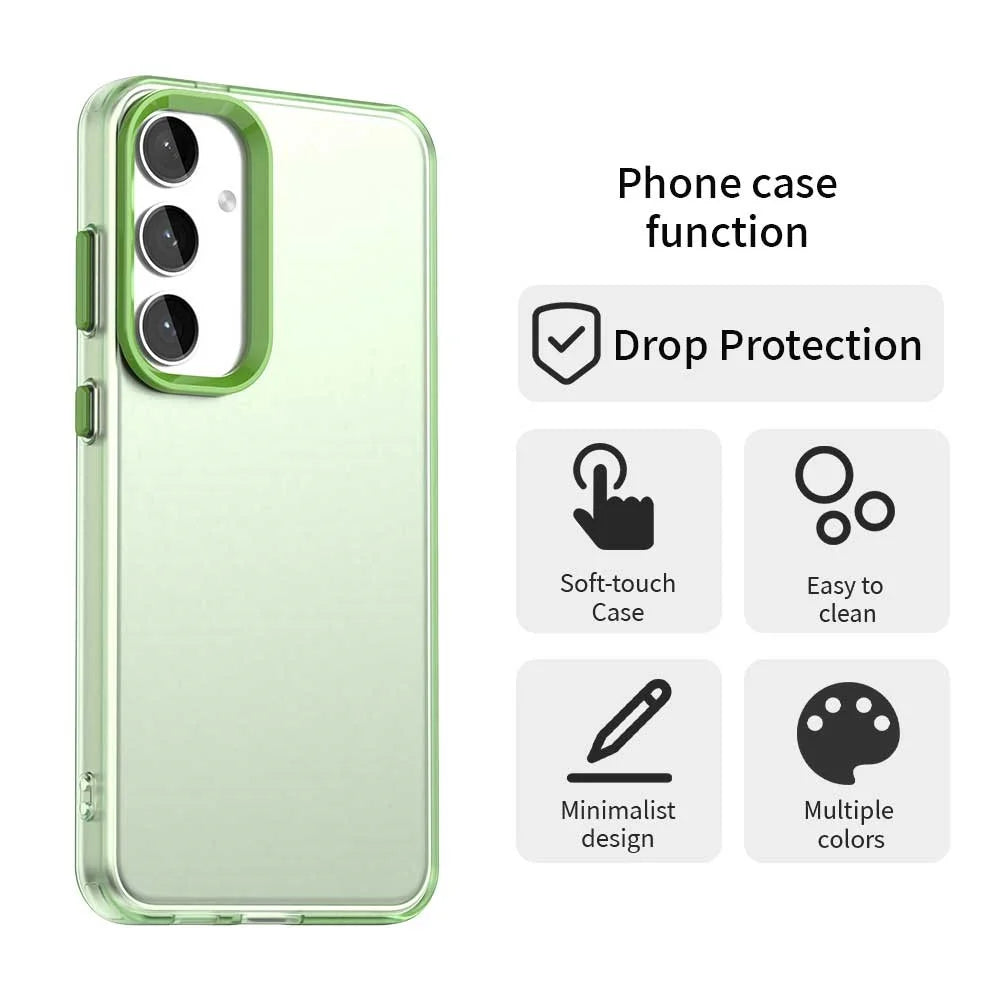 For Samsung Galaxy S25+ / S24+ Case PC+TPU+PET Matte Anti-Drop Phone Back Cover - Green - 4