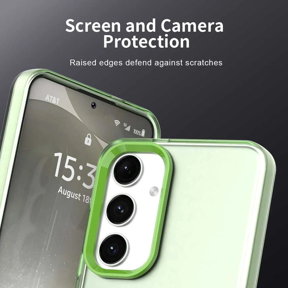 For Samsung Galaxy S25+ / S24+ Case PC+TPU+PET Matte Anti-Drop Phone Back Cover - Green - 7