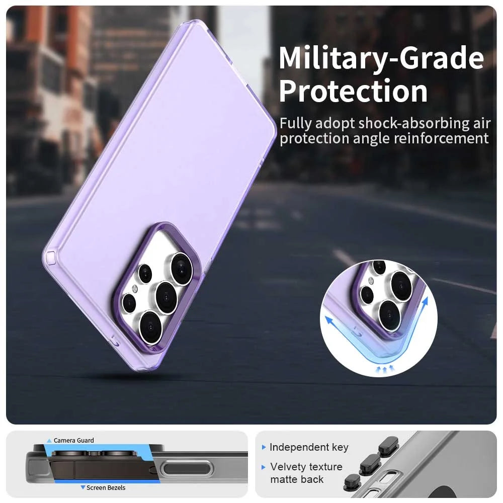For Samsung Galaxy S25 Ultra Case PC+TPU+PET Matte Anti-Drop Phone Back Cover - Purple - 2