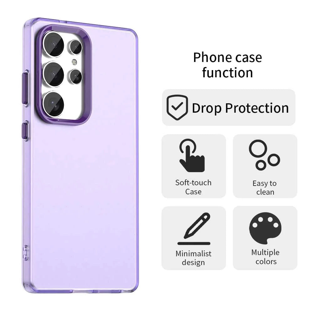 For Samsung Galaxy S25 Ultra Case PC+TPU+PET Matte Anti-Drop Phone Back Cover - Purple - 4