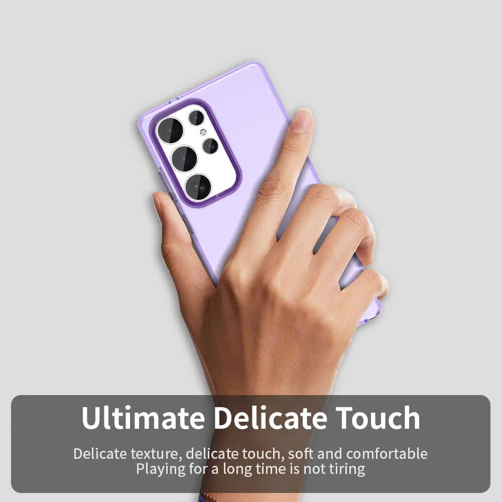 For Samsung Galaxy S25 Ultra Case PC+TPU+PET Matte Anti-Drop Phone Back Cover - Purple - 5
