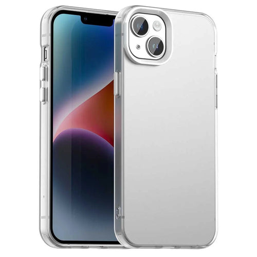 For iPhone 15 Plus / 14 Plus Case PC+TPU+PET Matte Anti-Drop Phone Back Cover - White - 1