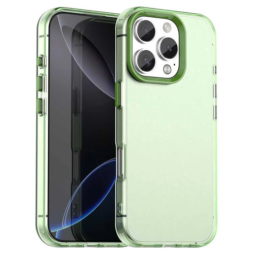 For iPhone 16 Pro Max Case PC+TPU+PET Matte Anti-Drop Phone Back Cover - Green - 1