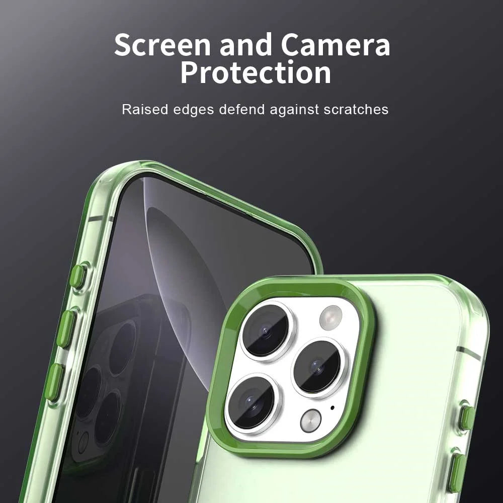 For iPhone 16 Pro Max Case PC+TPU+PET Matte Anti-Drop Phone Back Cover - Green - 6