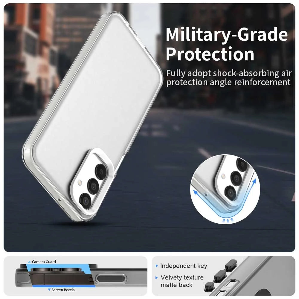 For Samsung Galaxy A05s 4G / M14 4G / F14 G4 Case PC+TPU+PET Matte Anti-Drop Phone Back Cover - White - 2