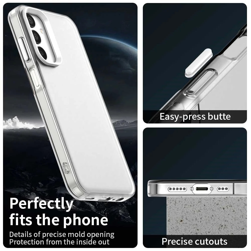 For Samsung Galaxy A05s 4G / M14 4G / F14 G4 Case PC+TPU+PET Matte Anti-Drop Phone Back Cover - White - 3
