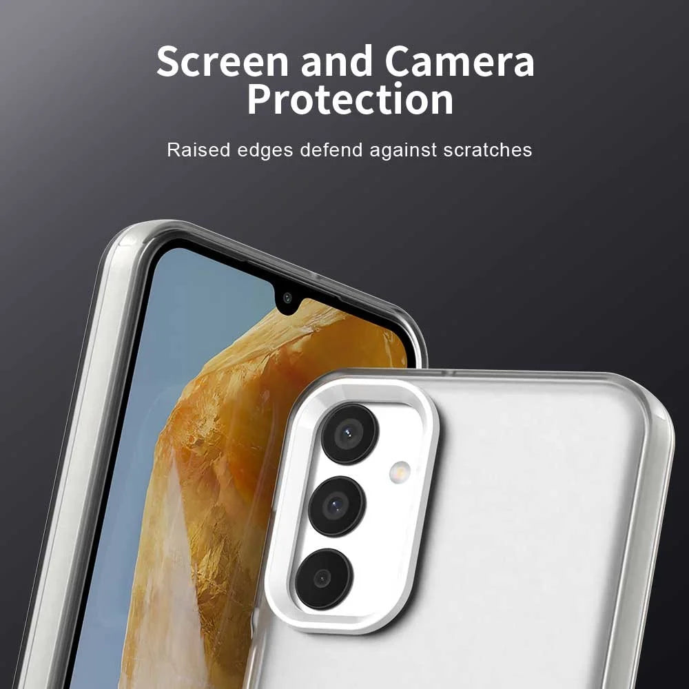 For Samsung Galaxy A05s 4G / M14 4G / F14 G4 Case PC+TPU+PET Matte Anti-Drop Phone Back Cover - White - 6