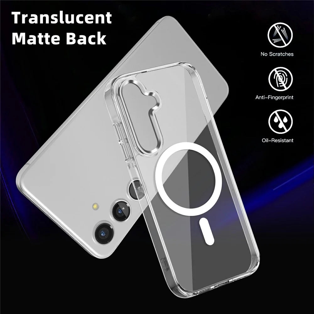 For Samsung Galaxy A16 4G / 5G Magnetic Case TPU+PC Transparent Phone Cover - Transparent - 7