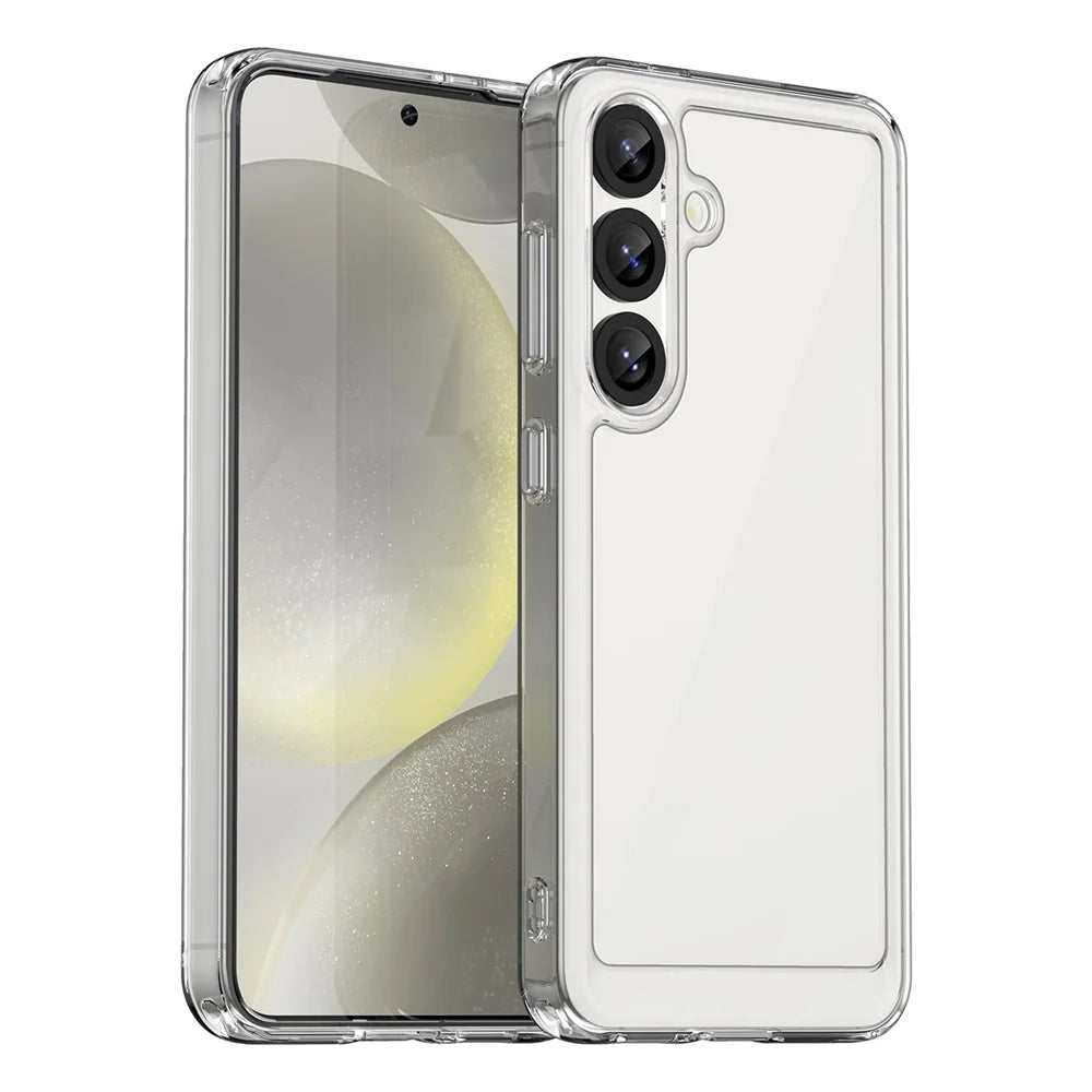 WANLONFENG MF Series for Samsung Galaxy S25 Case TPU+Acrylic Clear Phone Cover with Tempered Glass Film - 2