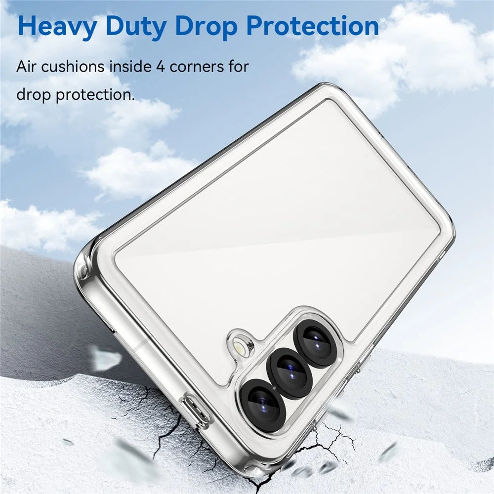 WANLONFENG MF Series for Samsung Galaxy S25 Case TPU+Acrylic Clear Phone Cover with Tempered Glass Film - 4