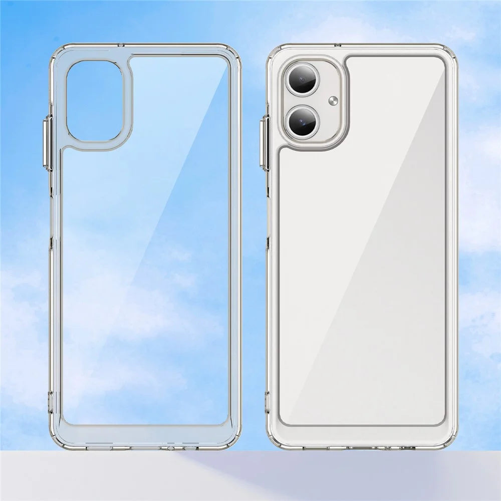 WANLONFENG MF Series for Samsung Galaxy A06 4G Case TPU+Acrylic Clear Phone Cover with Tempered Glass Film - 3