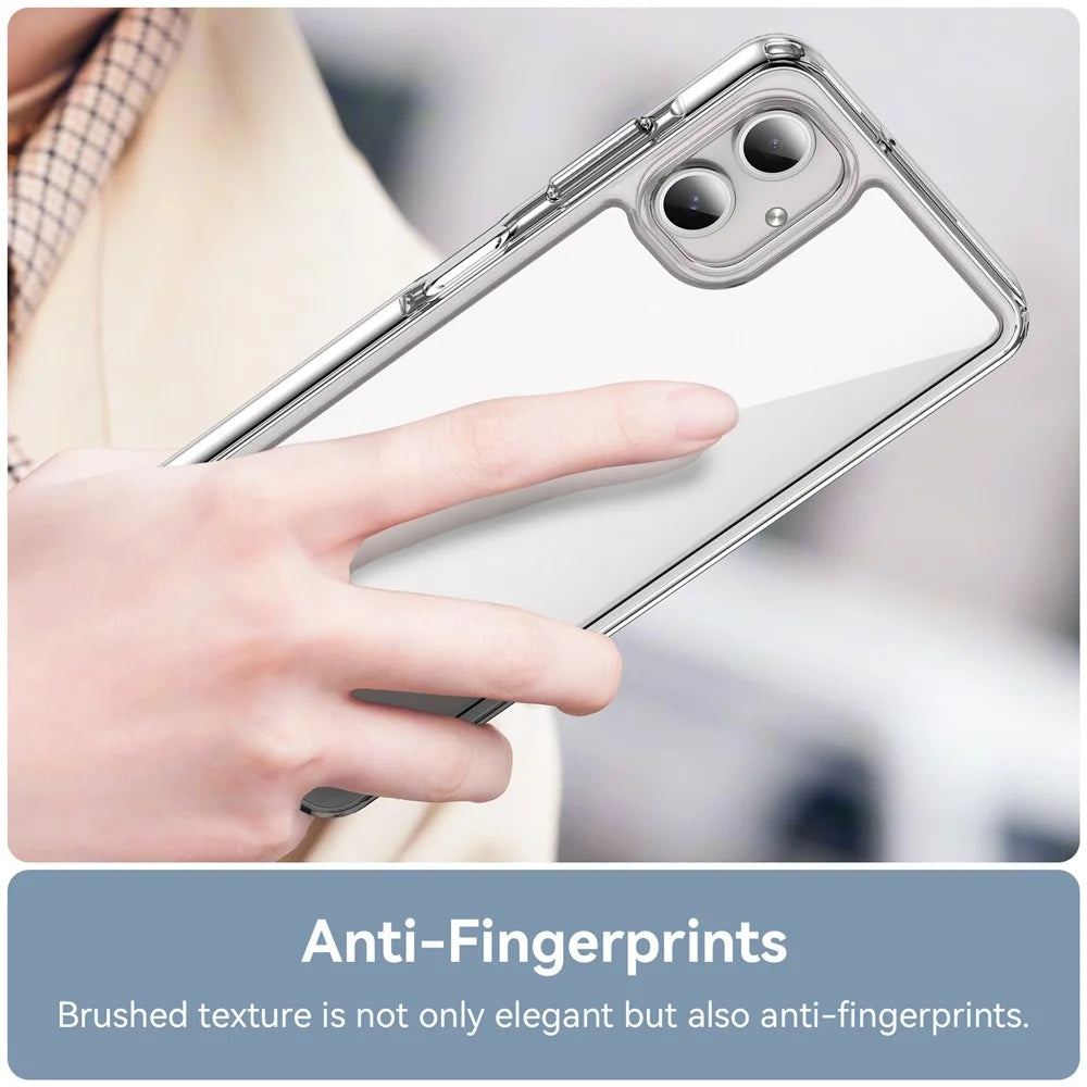 WANLONFENG MF Series for Samsung Galaxy A06 4G Case TPU+Acrylic Clear Phone Cover with Tempered Glass Film - 6
