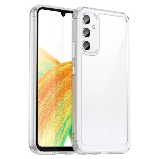 WANLONFENG MF Series for Samsung Galaxy A34 5G Case TPU+Acrylic Clear Phone Cover with Tempered Glass Film - 2