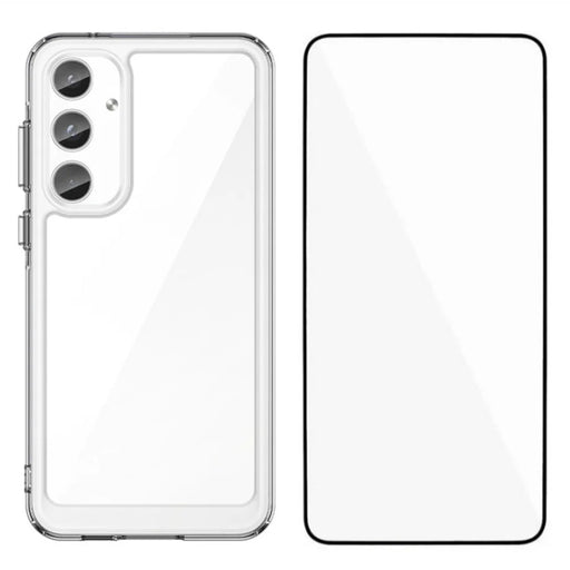 WANLONFENG MF Series for Samsung Galaxy A05s 4G Case TPU+Acrylic Clear Phone Cover with Tempered Glass Film - 1