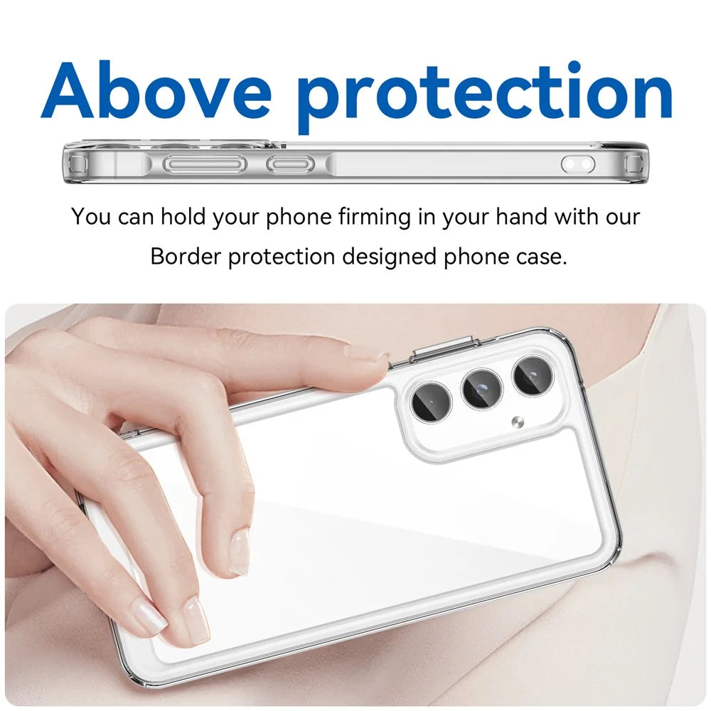 WANLONFENG MF Series for Samsung Galaxy A05s 4G Case TPU+Acrylic Clear Phone Cover with Tempered Glass Film - 5