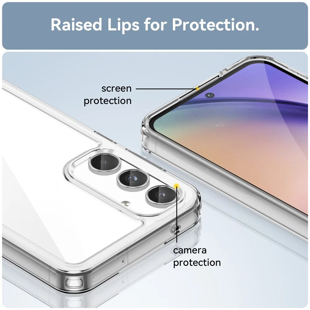 WANLONFENG MF Series for Samsung Galaxy A05s 4G Case TPU+Acrylic Clear Phone Cover with Tempered Glass Film - 7
