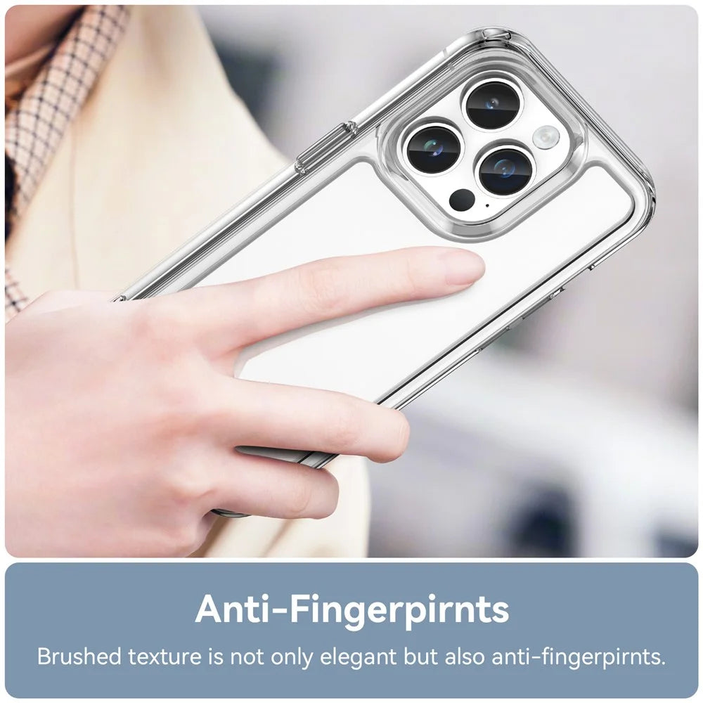 WANLONFENG MF Series for iPhone 14 Pro Max Case TPU+Acrylic Clear Phone Cover with Tempered Glass Film - 6