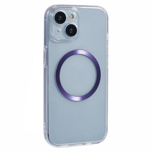 For iPhone 14 Case Compatible with MagSafe CD Vein TPU+Acrylic Phone Cover - Purple - 1