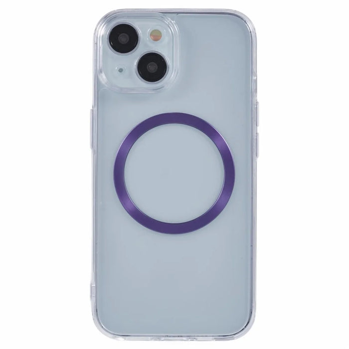 For iPhone 14 Case Compatible with MagSafe CD Vein TPU+Acrylic Phone Cover - Purple - 3
