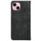 For iPhone 14 Case Hidden Magnetic Closure Calf Texture Leather Phone Cover - Black - 6