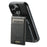 SUTENI H19 For iPhone 16 Pro Max Magnetic Case Waxy Texture Card Slots Leather Back Phone Cover - Black - 1